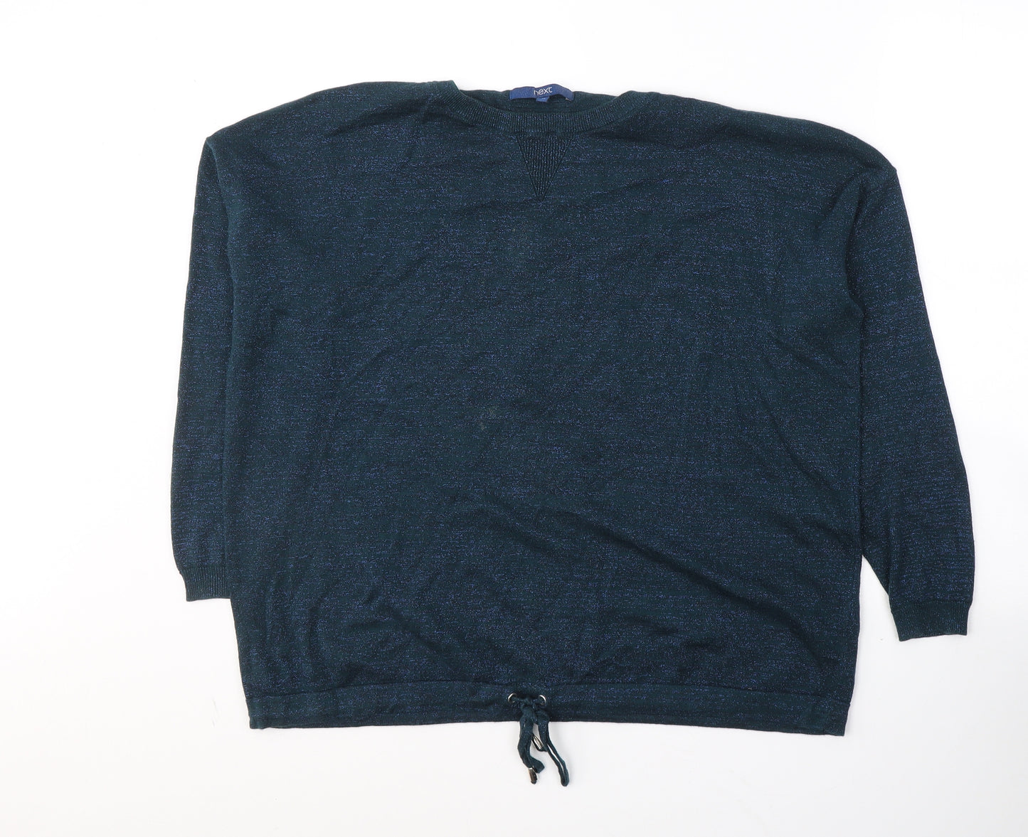 NEXT Womens Blue  Cotton Basic Blouse Size 16 Round Neck