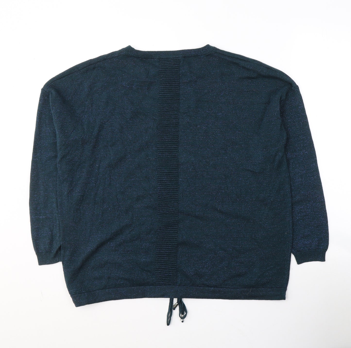 NEXT Womens Blue  Cotton Basic Blouse Size 16 Round Neck