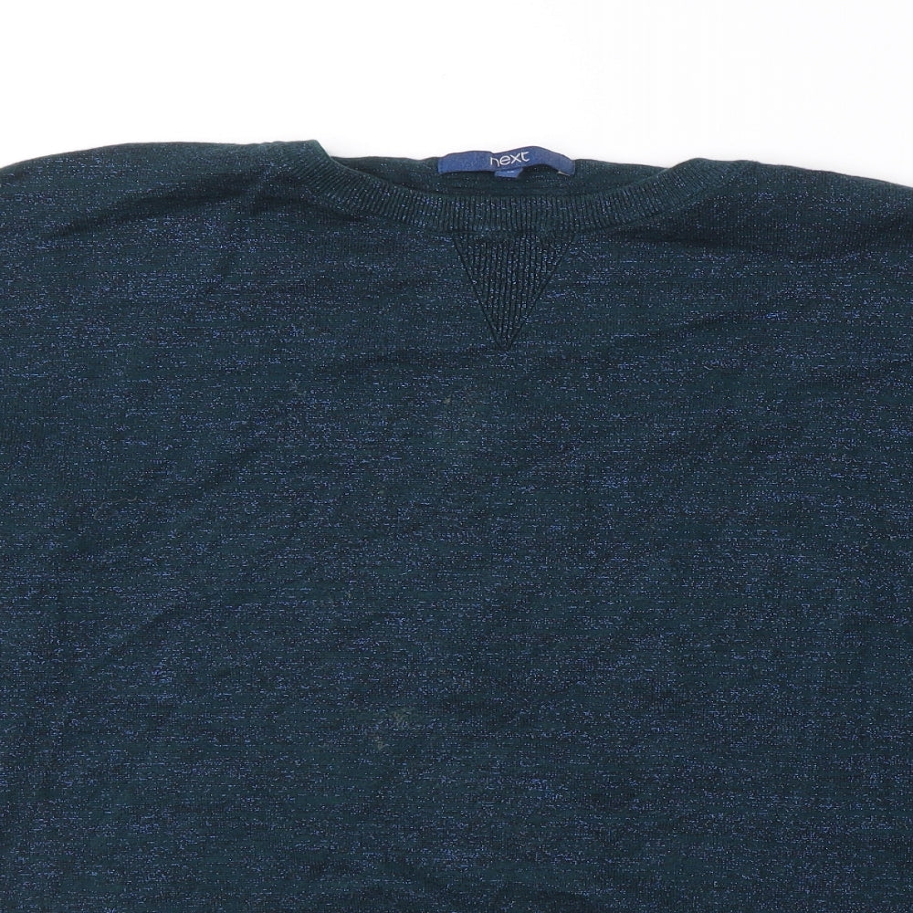 NEXT Womens Blue  Cotton Basic Blouse Size 16 Round Neck
