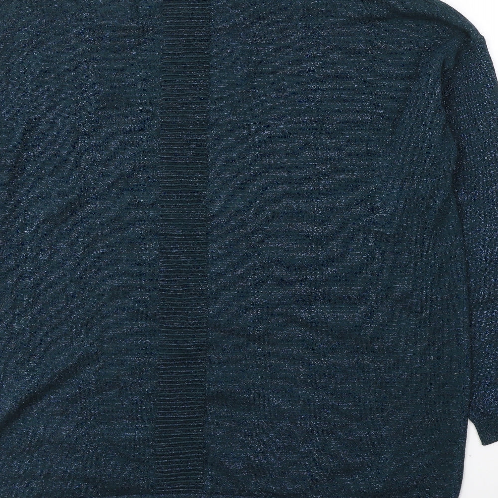 NEXT Womens Blue  Cotton Basic Blouse Size 16 Round Neck