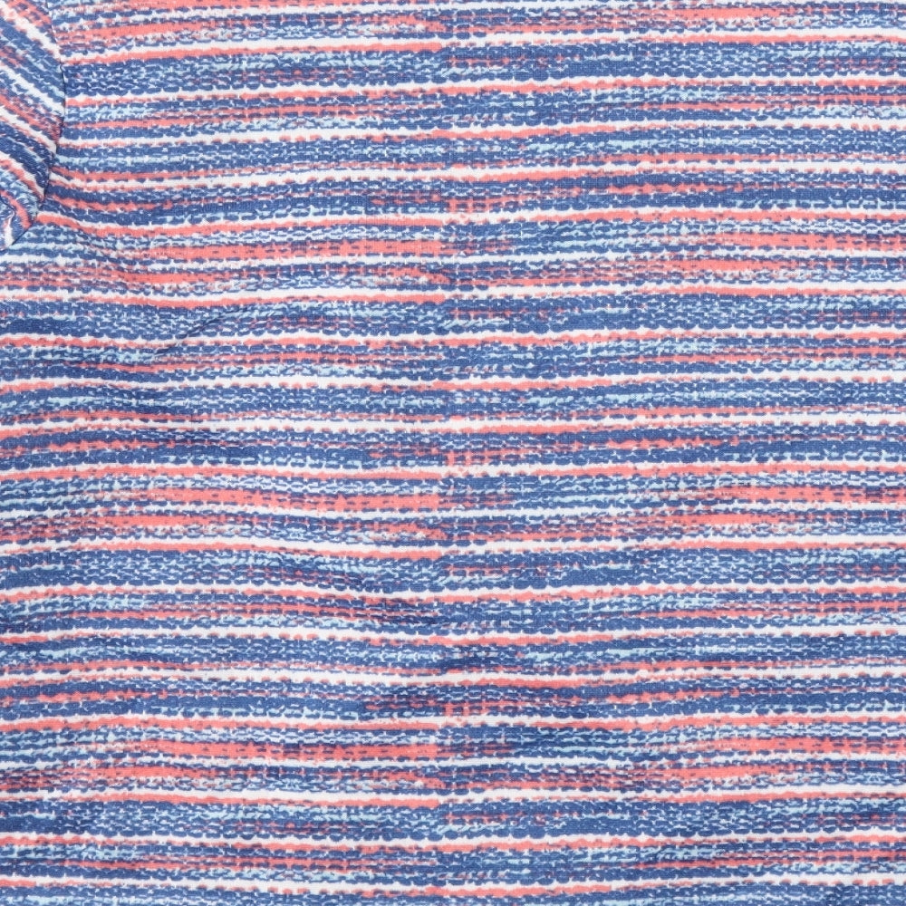 Anne De Lancay Womens Blue Striped  Jacket Blazer Size XL