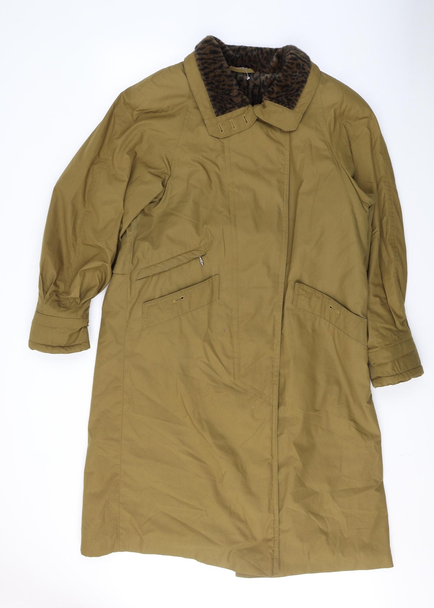 Preworn Womens Beige   Pea Coat Coat Size 10  Button