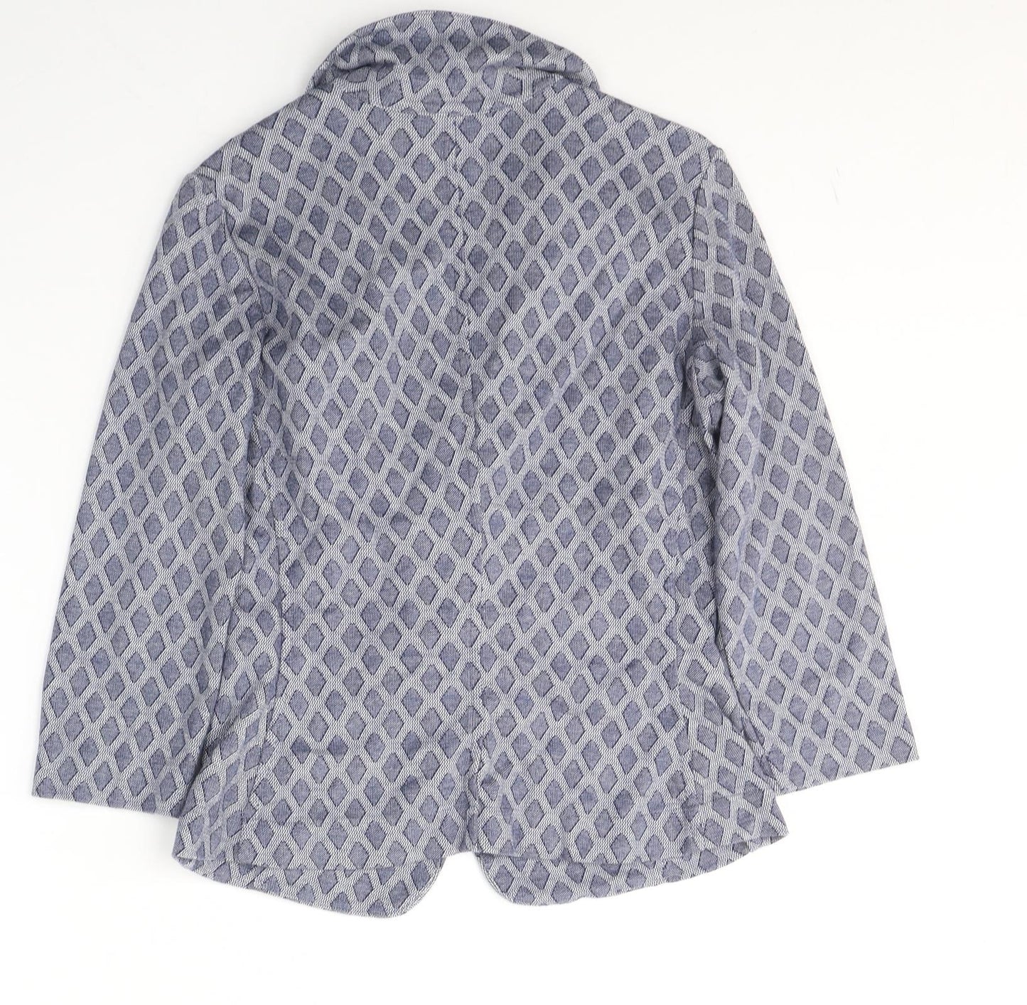 PURE Collection Womens Blue Geometric  Jacket Blazer Size 10  Button