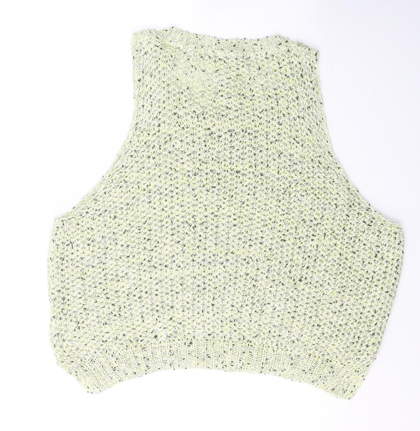 Pull&Bear Womens Green Round Neck  Cotton Vest Jumper Size M