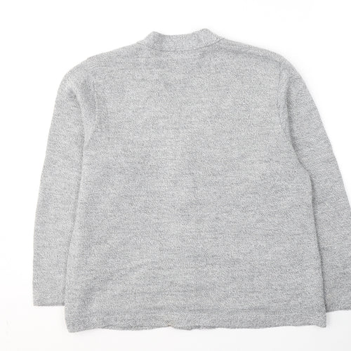 Florida Womens Grey V-Neck  Acrylic Cardigan Jumper Size S