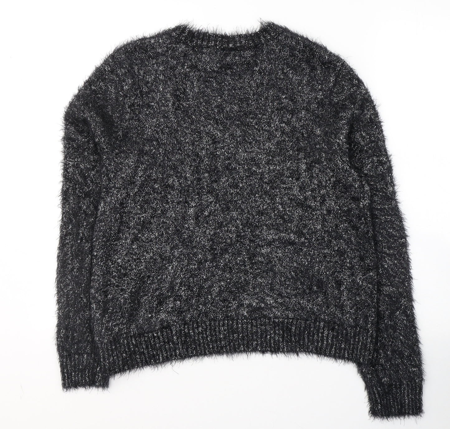 Marks and Spencer Womens Black Round Neck  Polyamide Pullover Jumper Size 16