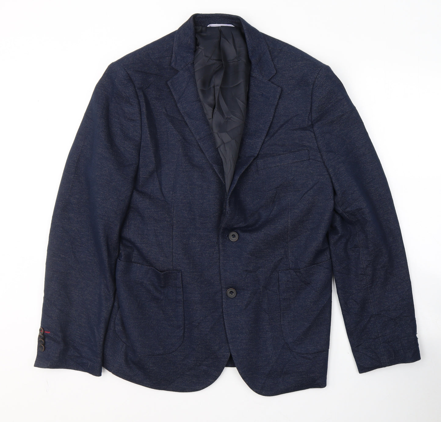 Fisk of Oslo Mens Blue  Polyester Jacket Blazer Size L