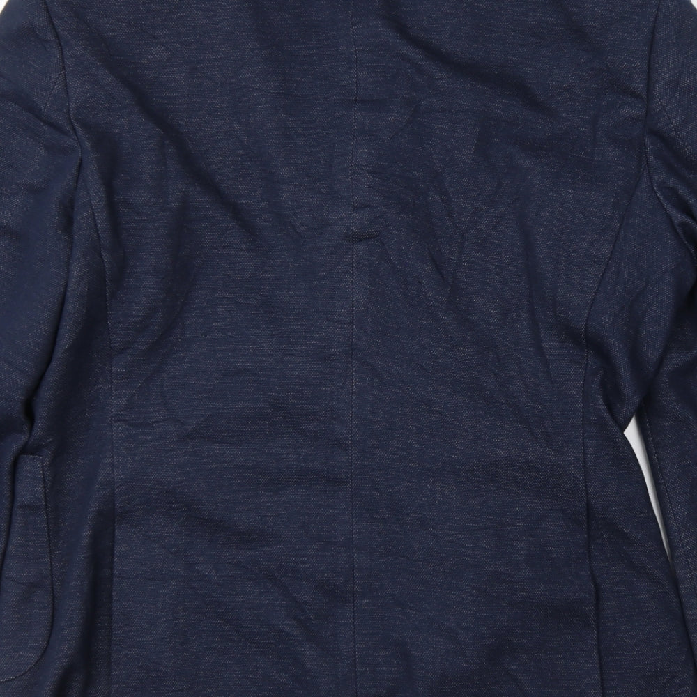 Fisk of Oslo Mens Blue  Polyester Jacket Blazer Size L