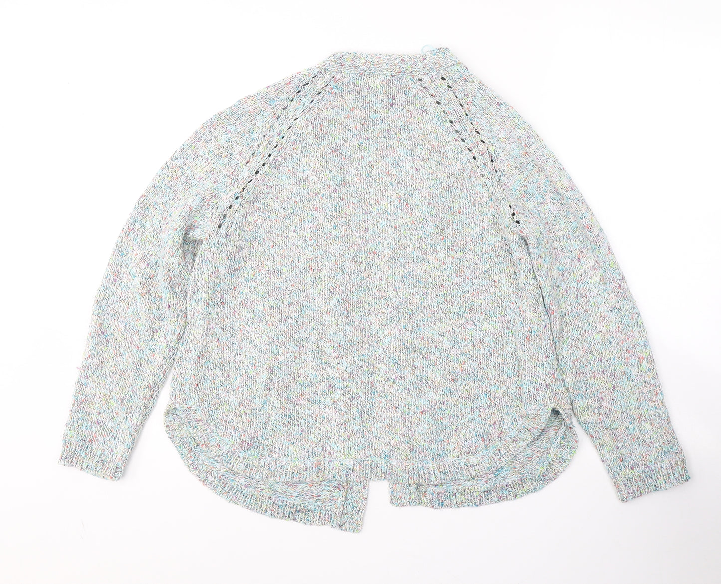 Marks and Spencer Womens Multicoloured V-Neck  Cotton Cardigan Jumper Size 14