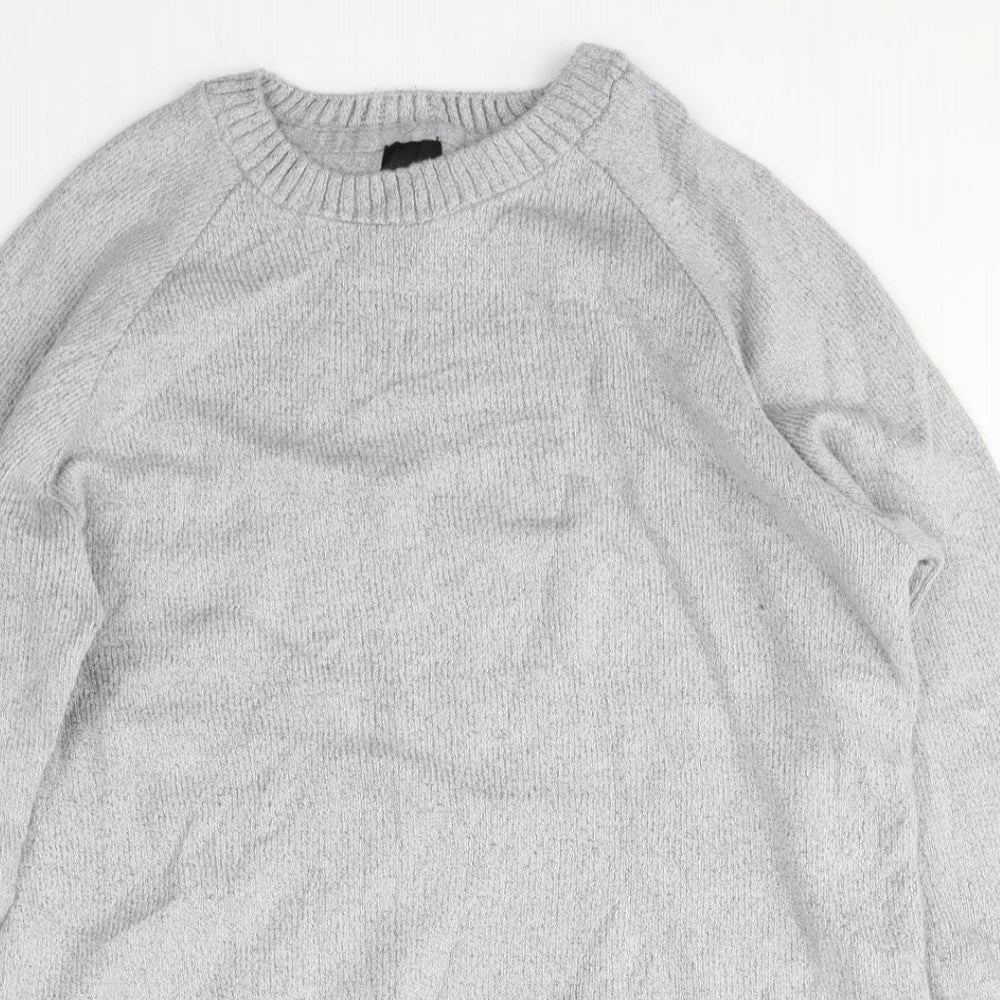 River Island Mens Grey Round Neck  Acrylic  Jumper Size M