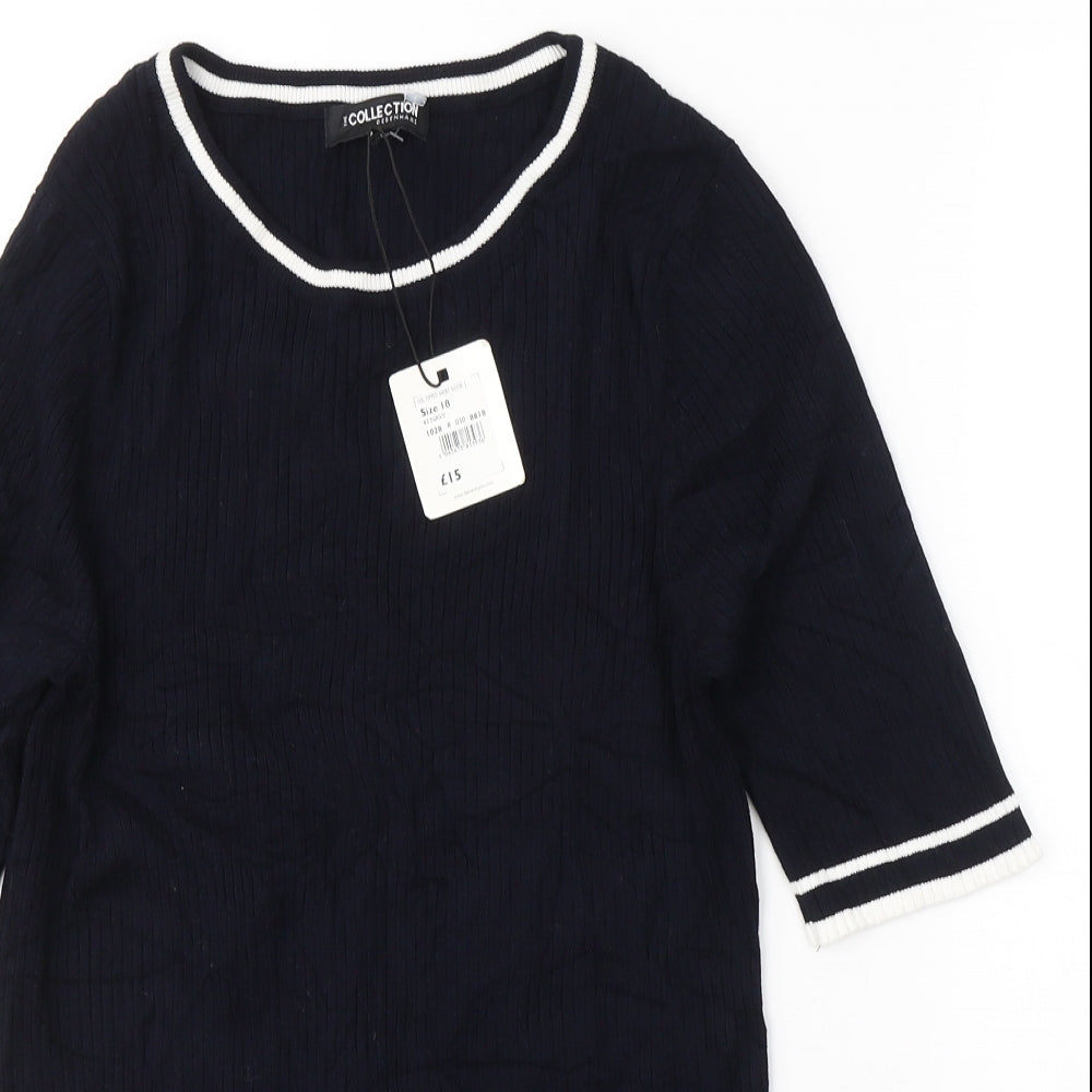 Debenhams Womens Blue  Viscose Jersey T-Shirt Size 18 Round Neck