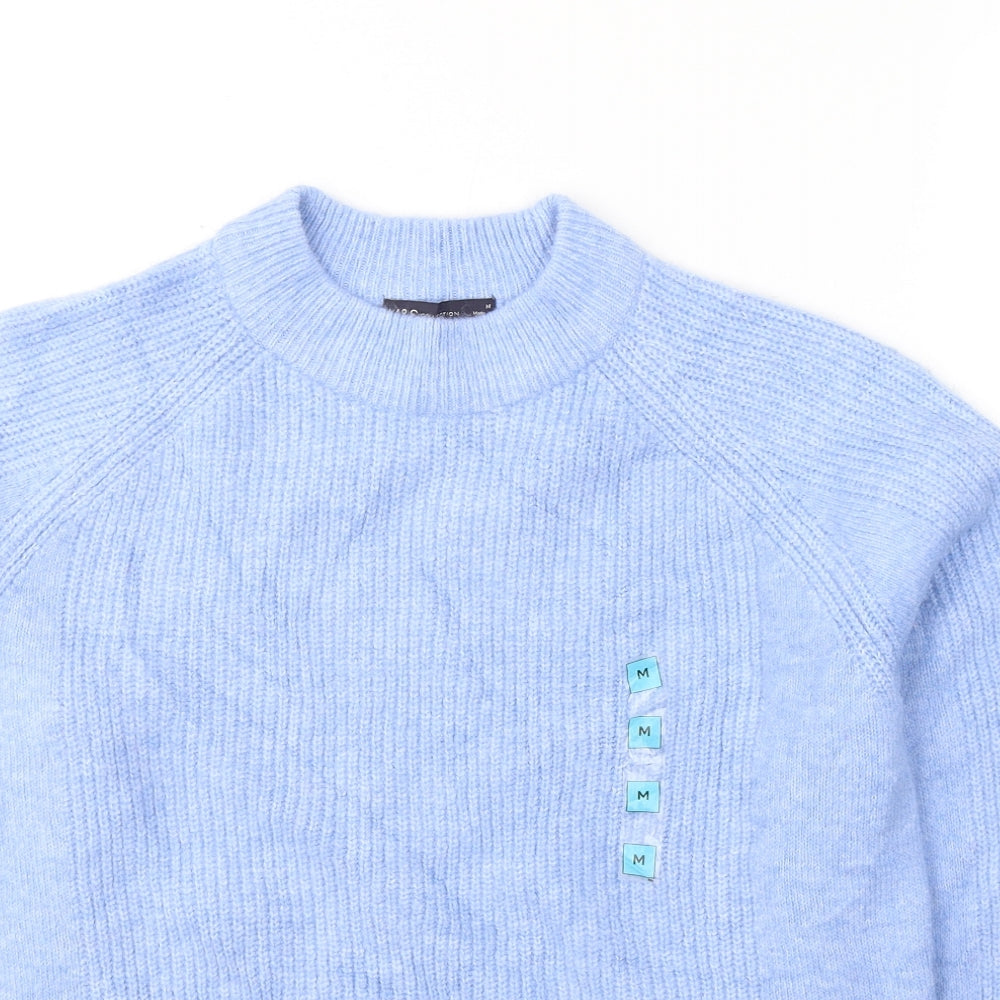 Marks and Spencer Womens Blue Round Neck  Acrylic Pullover Jumper Size M