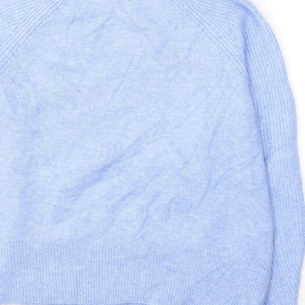 Marks and Spencer Womens Blue Round Neck  Acrylic Pullover Jumper Size M