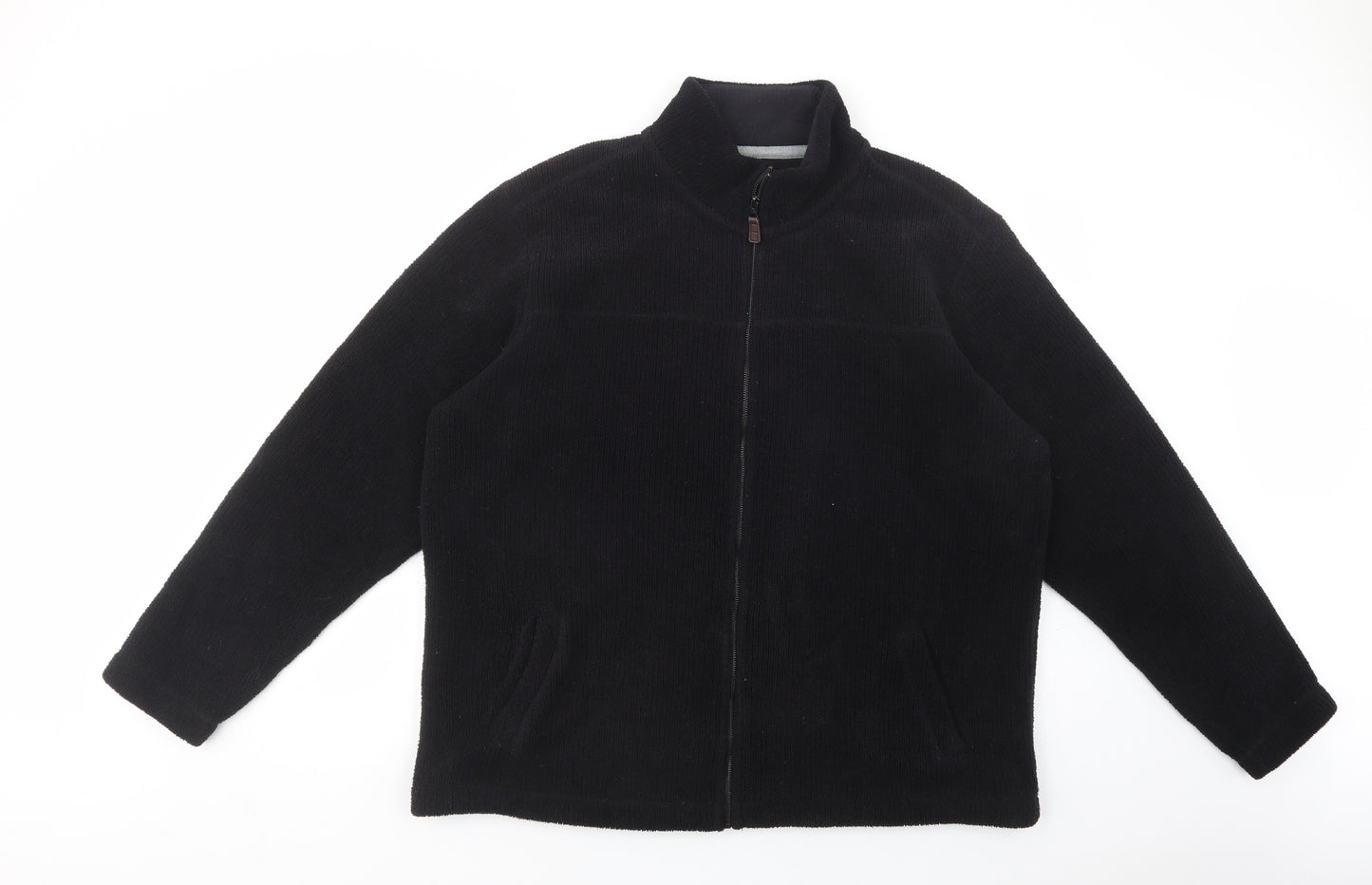 Marks and Spencer Mens Black High Neck  Polyester Full Zip Jumper Size XL