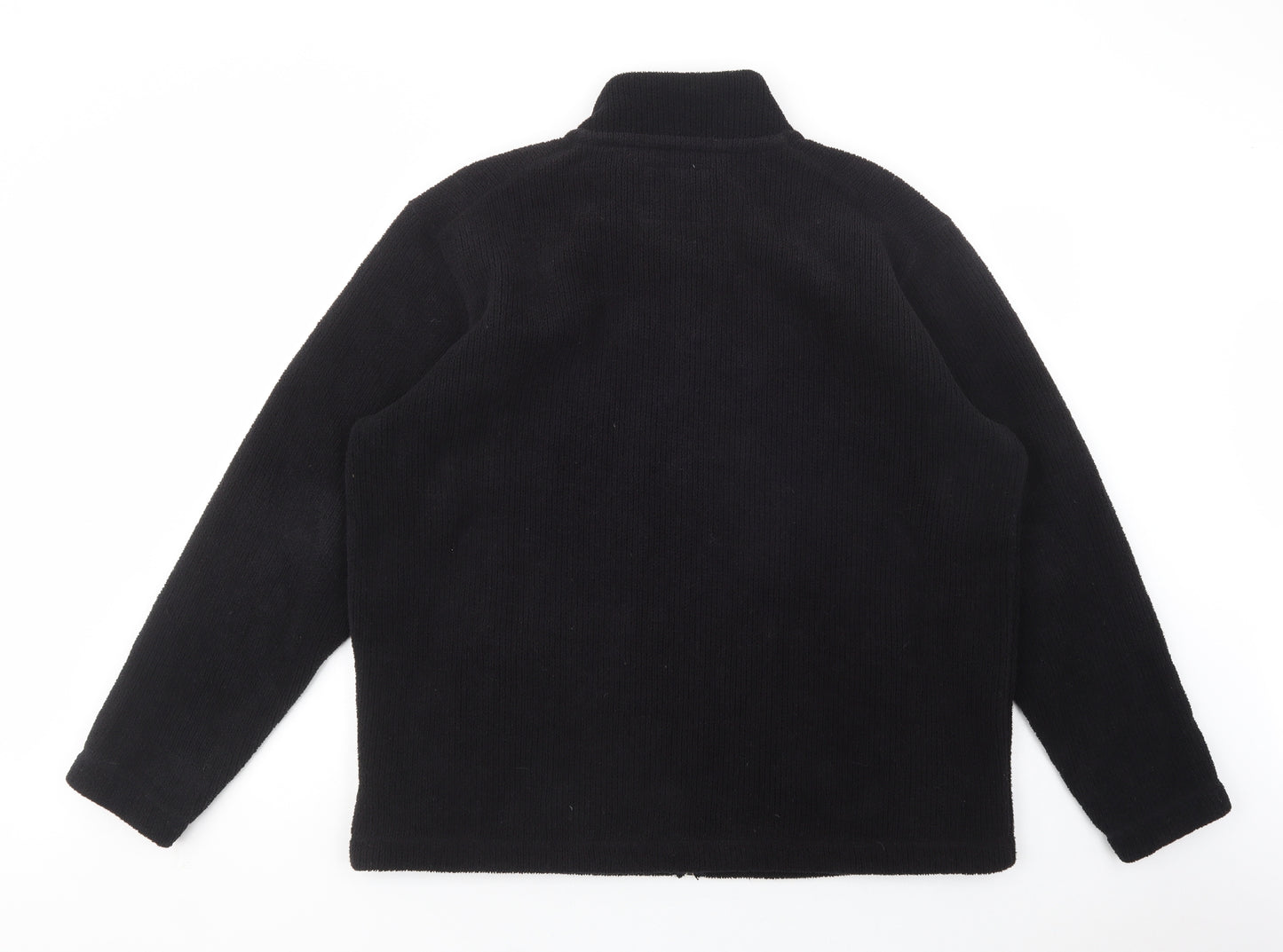 Marks and Spencer Mens Black High Neck  Polyester Full Zip Jumper Size XL