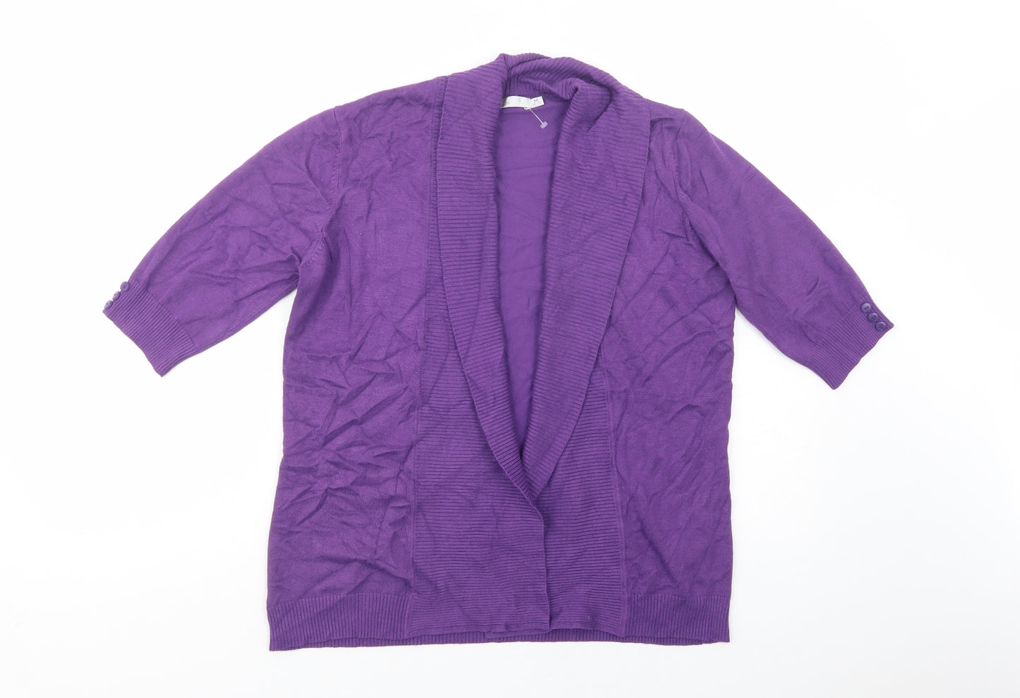 Isle Womens Purple V-Neck  Viscose Cardigan Jumper Size M