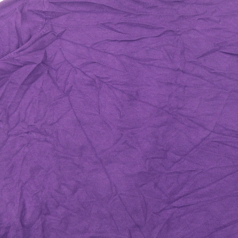 Isle Womens Purple V-Neck  Viscose Cardigan Jumper Size M