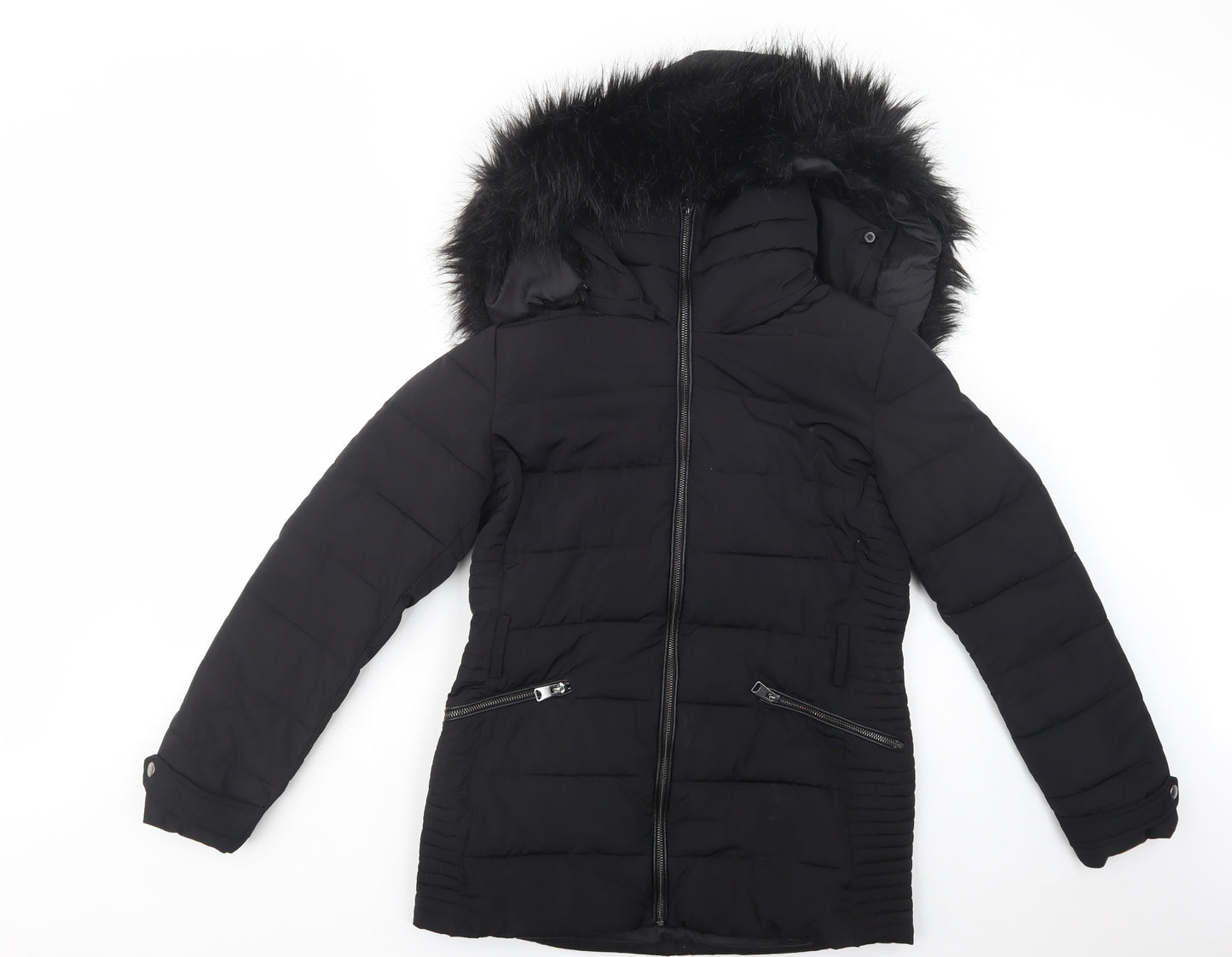 Wallis Womens Black   Quilted Jacket Size S  Zip