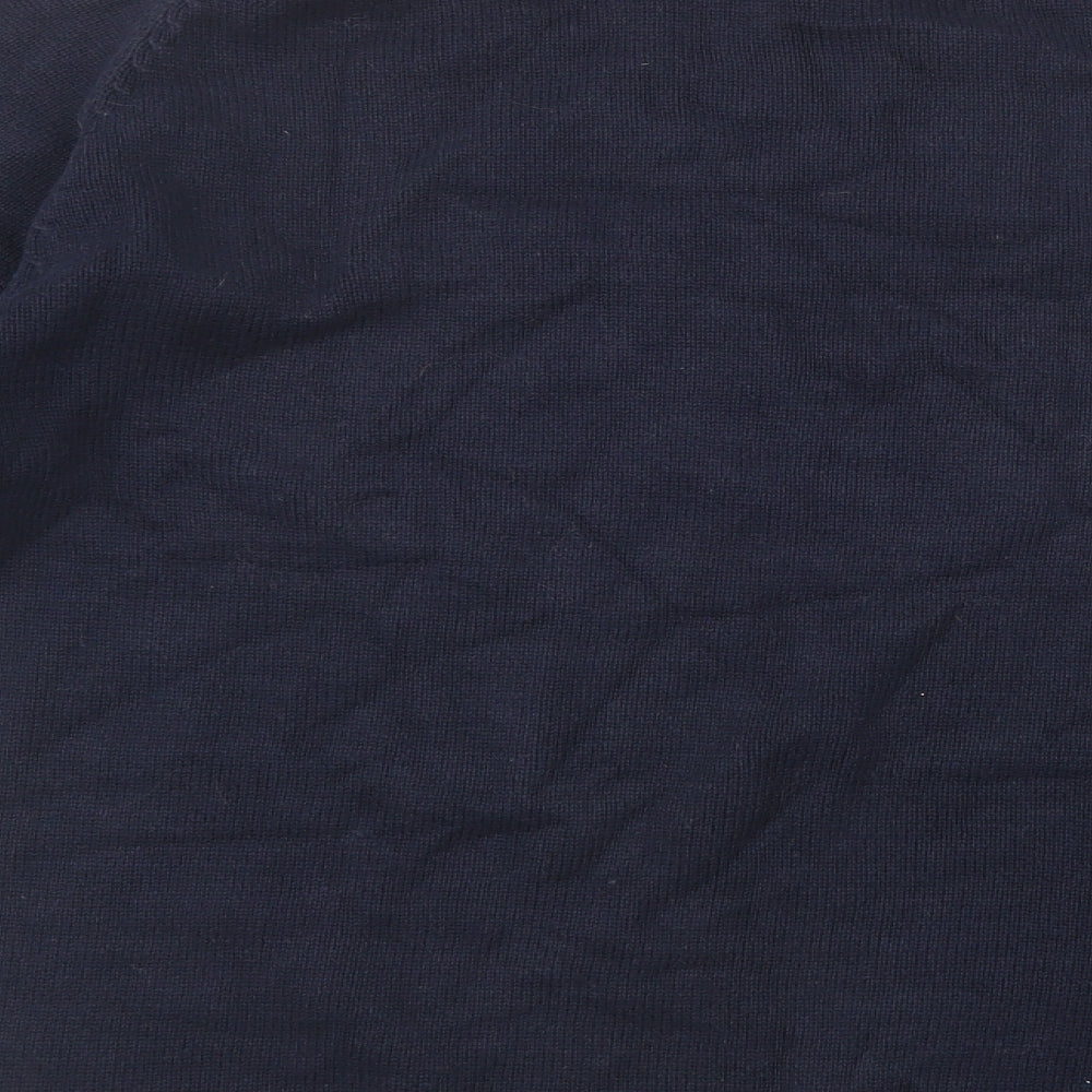 Avenue Mens Blue Roll Neck  Cotton Pullover Jumper Size L