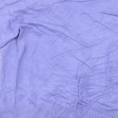 Sarah Hamilton Womens Purple V-Neck  Viscose Cardigan Jumper Size M