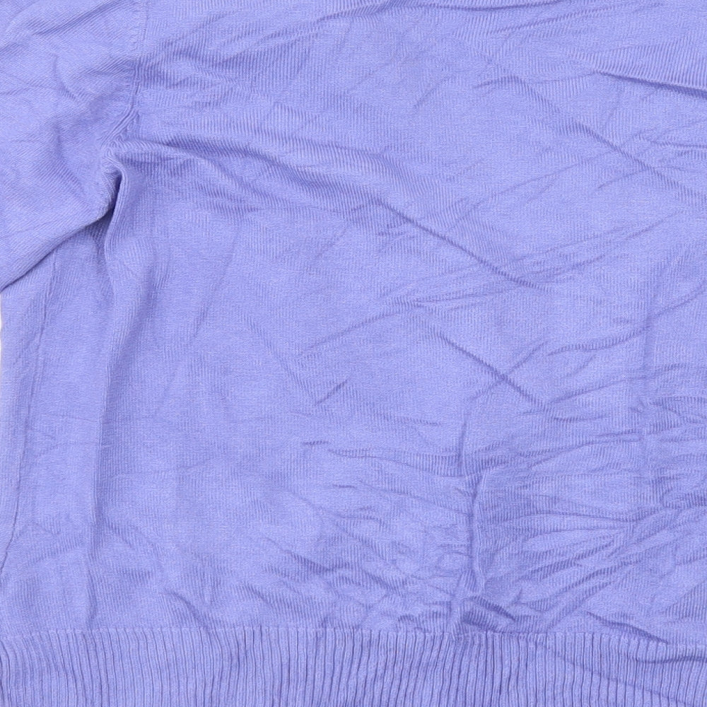 Sarah Hamilton Womens Purple V-Neck  Viscose Cardigan Jumper Size M