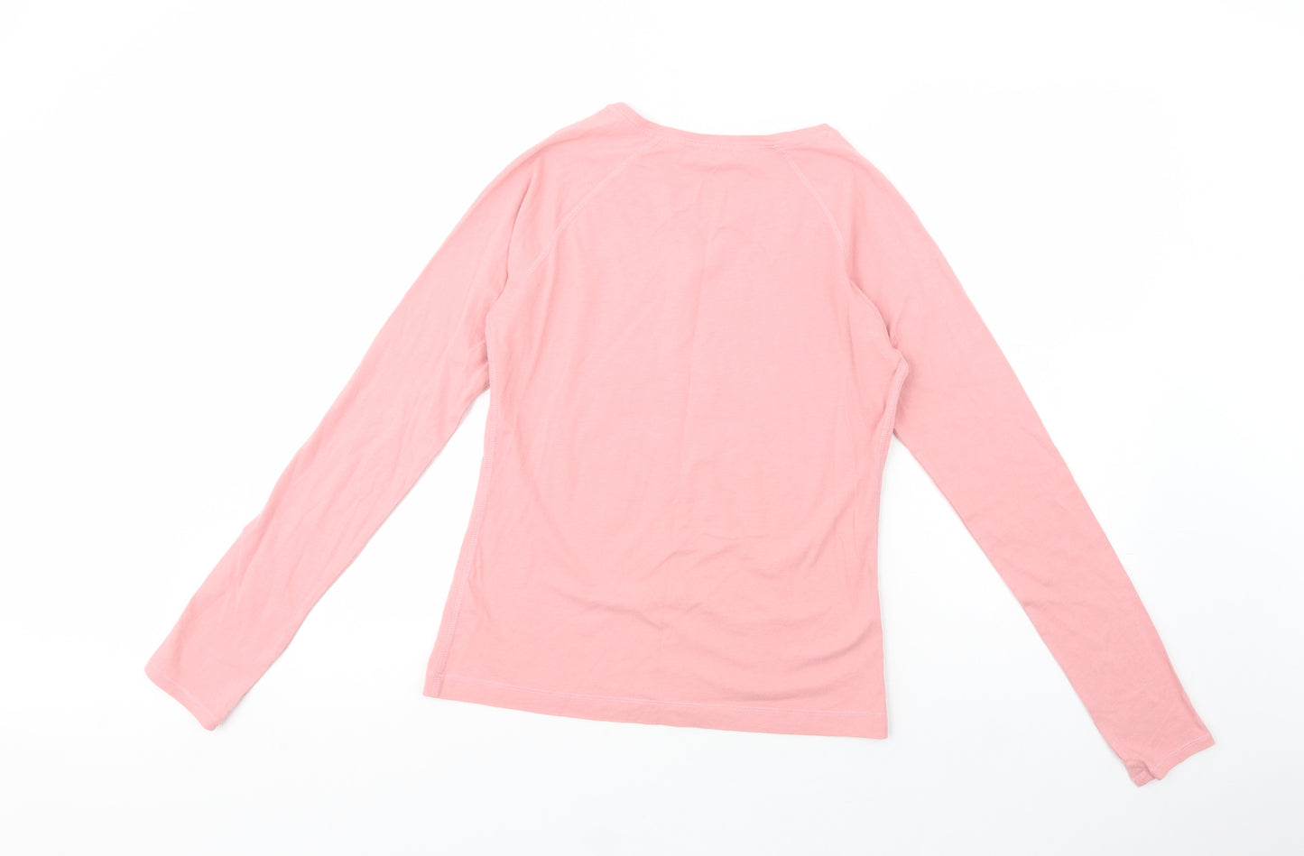 Jack Wills Womens Pink  Cotton Basic T-Shirt Size 10 Crew Neck