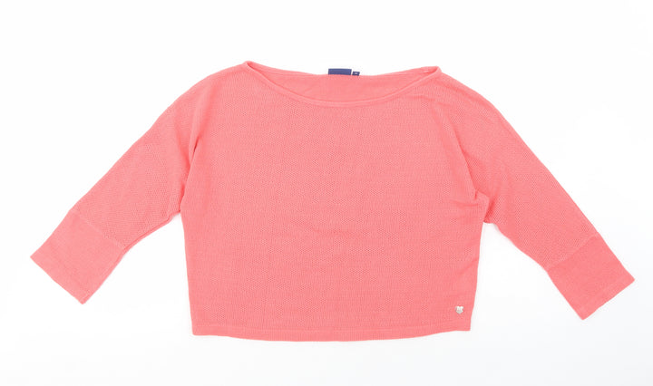 TOM TAILOR Womens Pink  Cotton Basic Blouse Size 16 Boat Neck