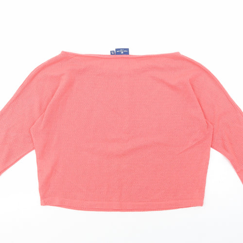 TOM TAILOR Womens Pink  Cotton Basic Blouse Size 16 Boat Neck