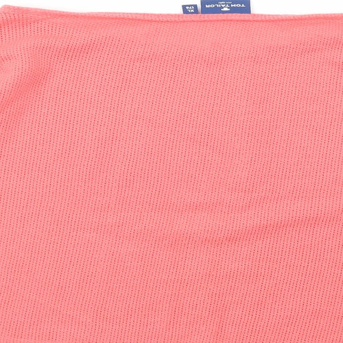 TOM TAILOR Womens Pink  Cotton Basic Blouse Size 16 Boat Neck