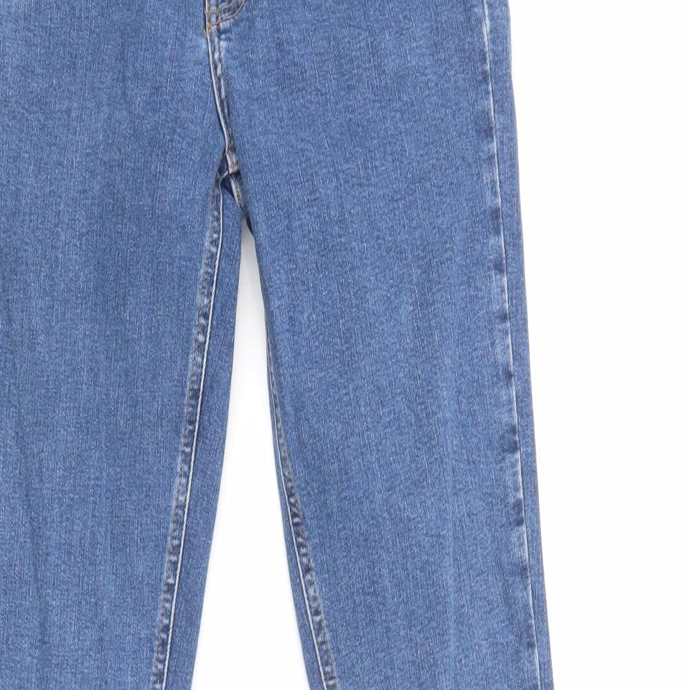 Denim Co. Womens Blue  Cotton Flared Jeans Size 8 L34 in Regular Button
