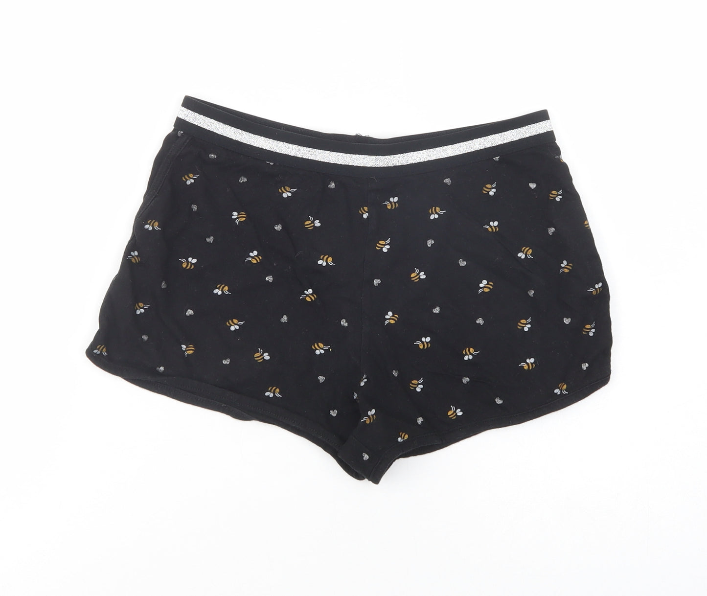 New Look Girls Black Geometric Cotton Sweat Shorts Size 12-13 Years  Regular  - Bee Print