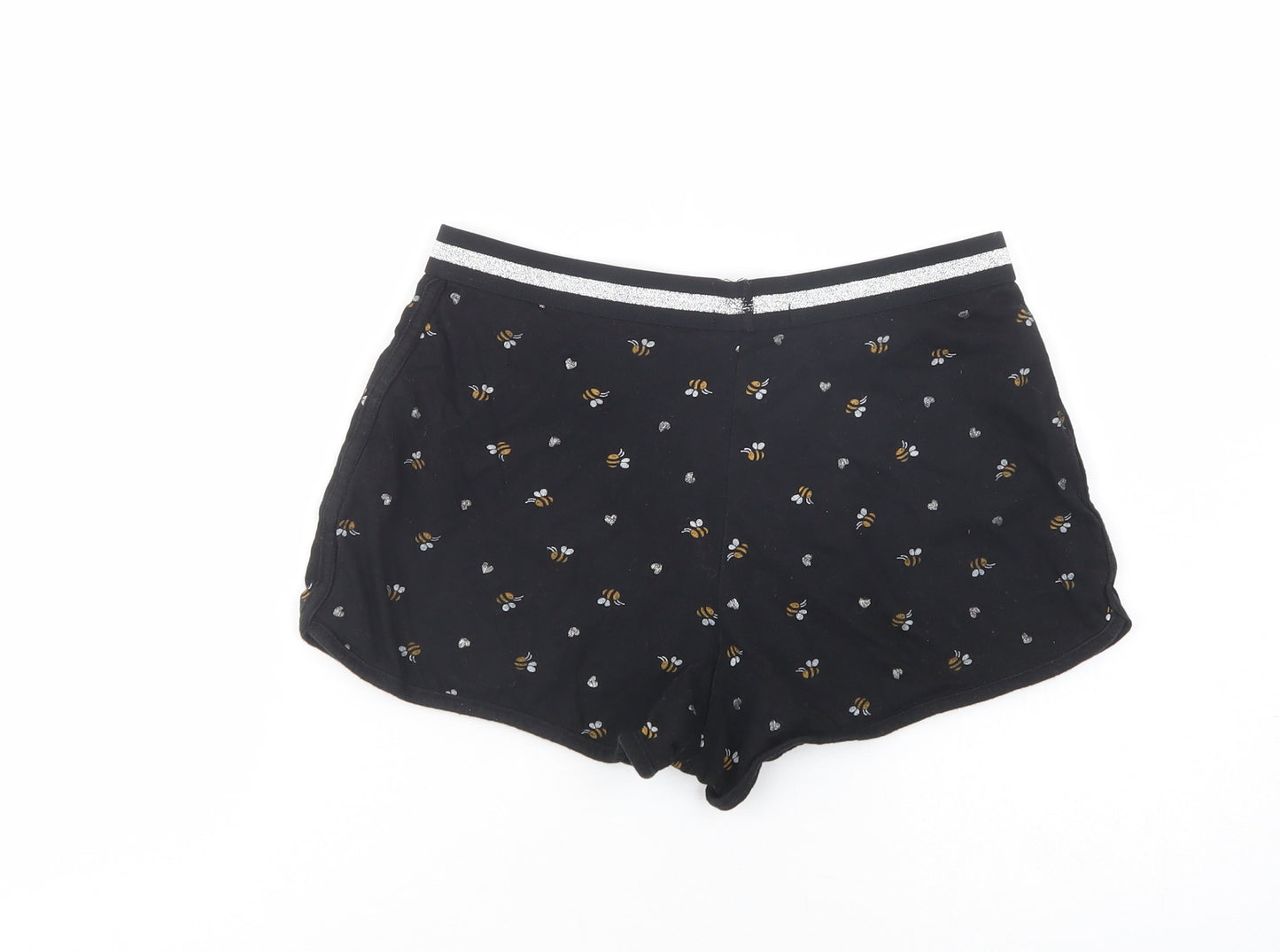 New Look Girls Black Geometric Cotton Sweat Shorts Size 12-13 Years  Regular  - Bee Print