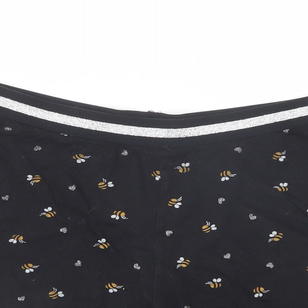 New Look Girls Black Geometric Cotton Sweat Shorts Size 12-13 Years  Regular  - Bee Print