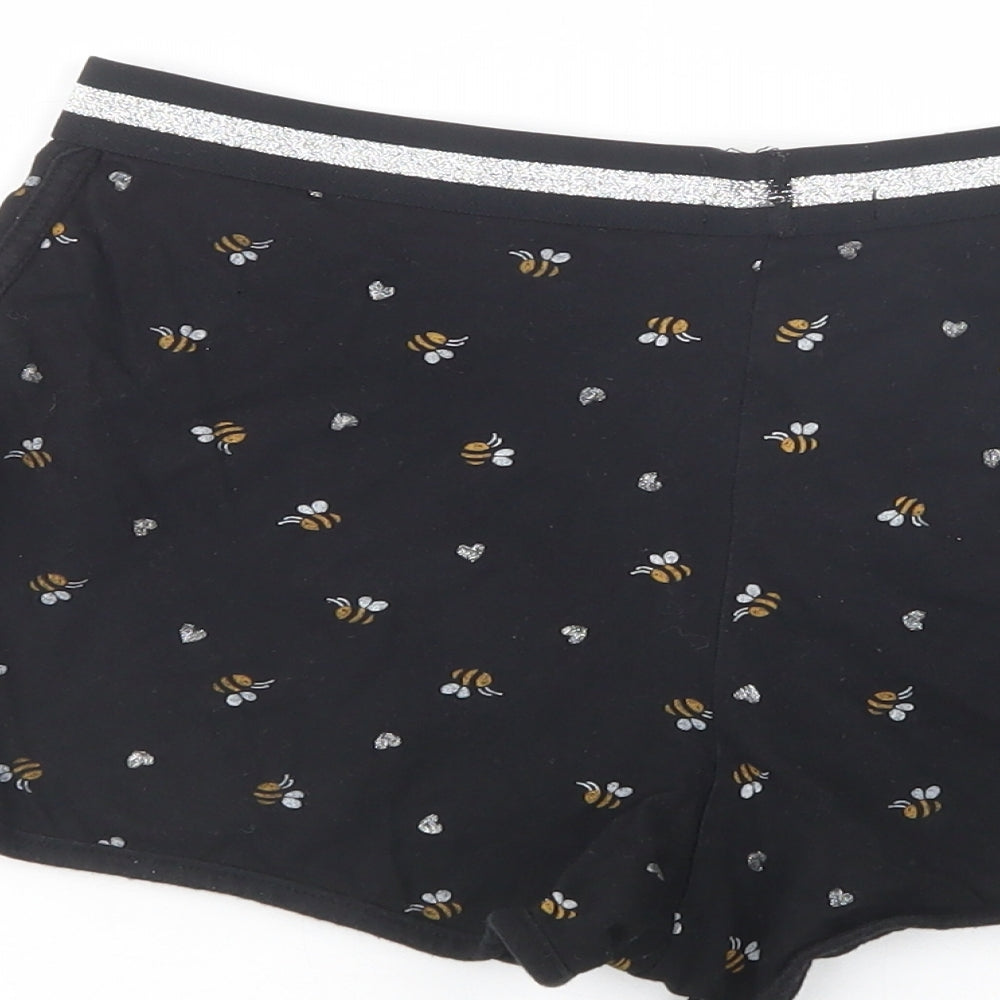 New Look Girls Black Geometric Cotton Sweat Shorts Size 12-13 Years  Regular  - Bee Print