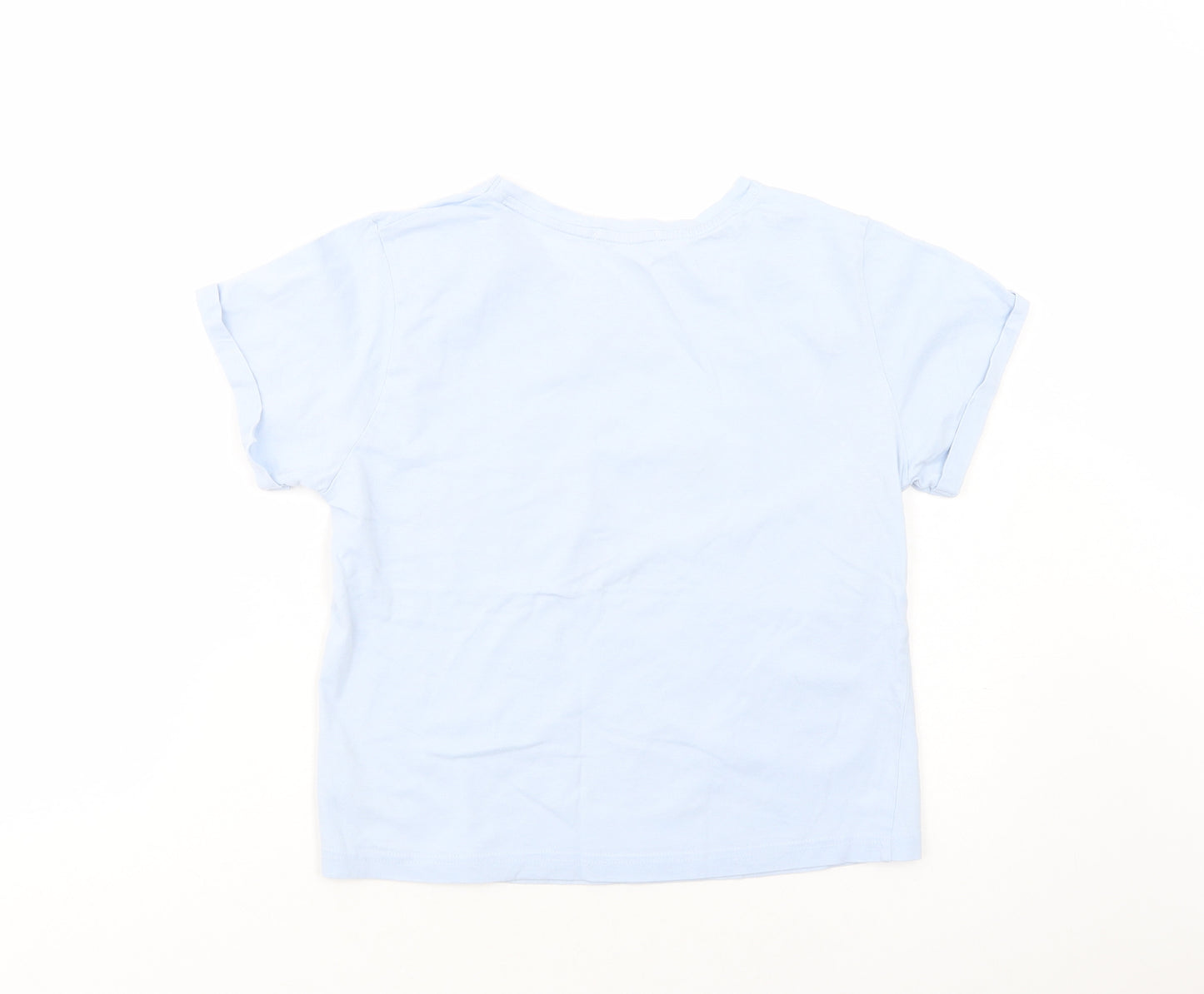 New Look Girls Blue  Cotton Basic T-Shirt Size 11-12 Years Crew Neck Pullover - Bee Kind