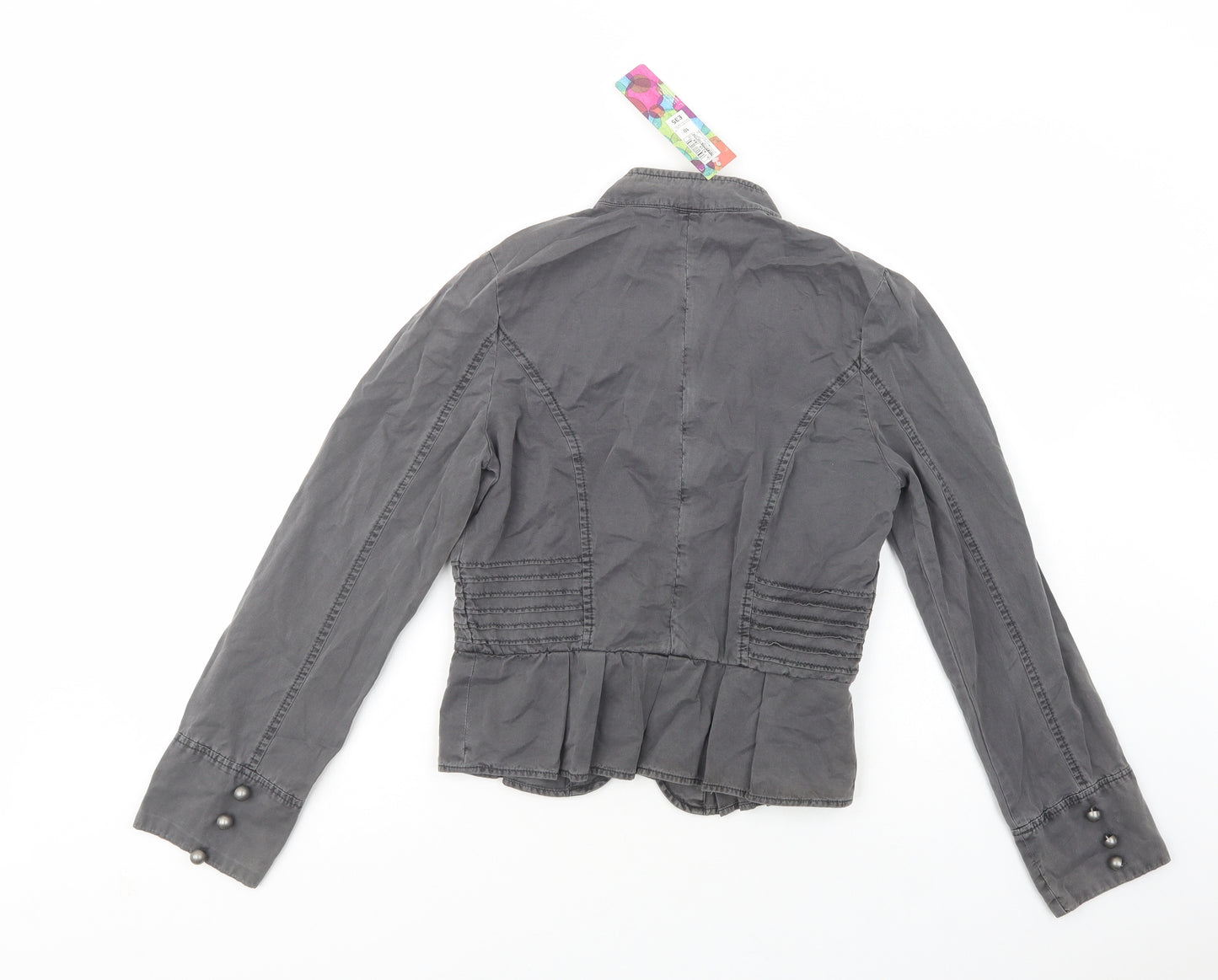 Marks and Spencer Womens Grey   Military Jacket Jacket Size 10  Button