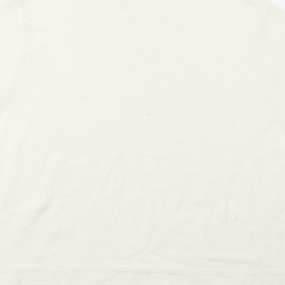 TU Womens Ivory Crew Neck  Cotton Pullover Jumper Size 22