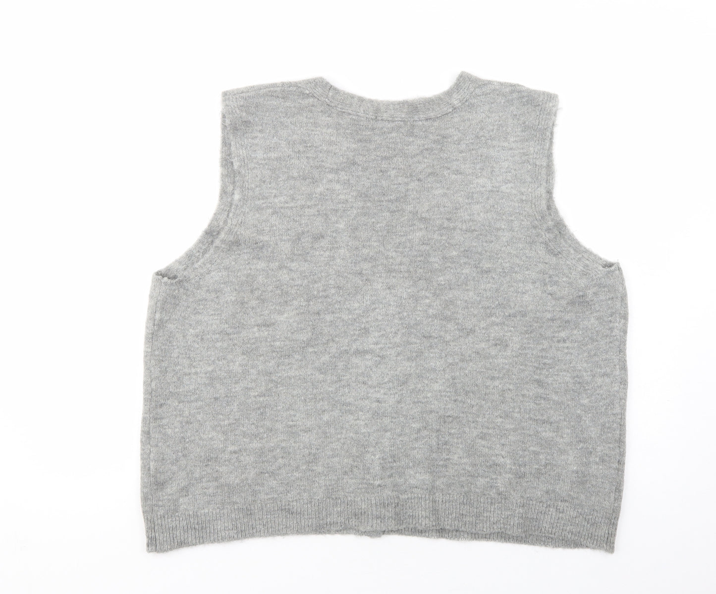 TU Womens Grey V-Neck  Acrylic Vest Jumper Size 20