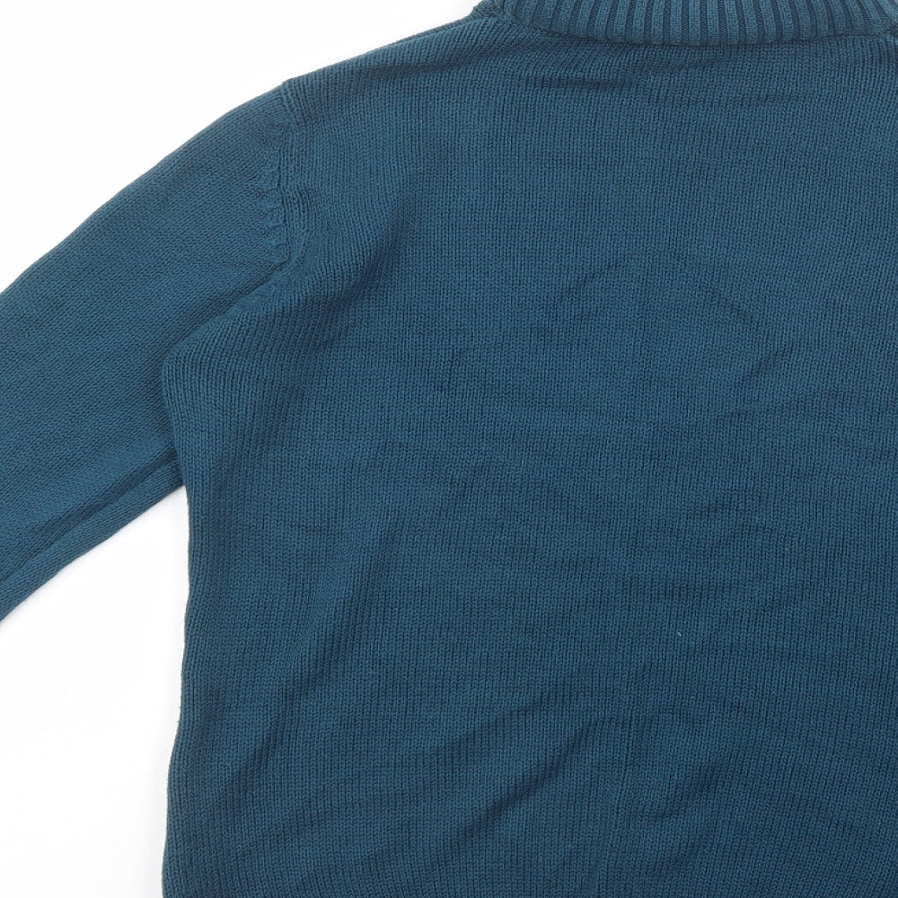 ESMARA Womens Green Roll Neck  Cotton Pullover Jumper Size 14