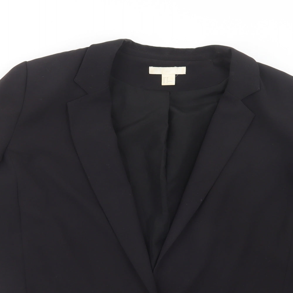 H&M Womens Black   Jacket Blazer Size 16  Button