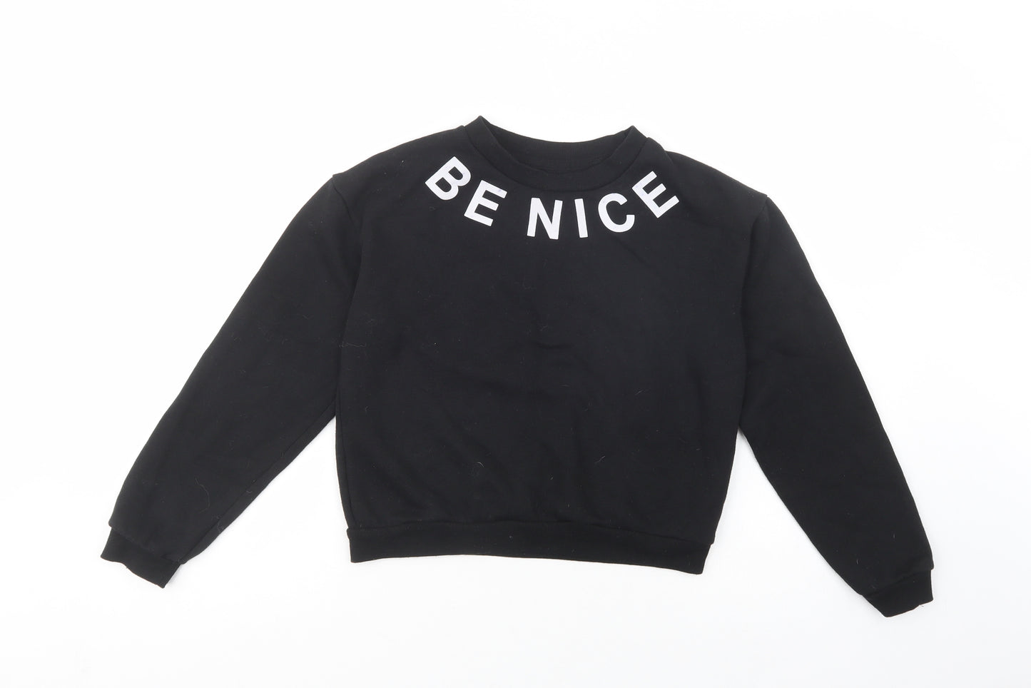 Primark Girls Black  Polyester Pullover Hoodie Size 13-14 Years  Pullover - Be Nice
