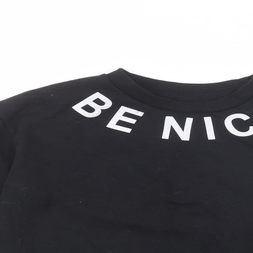 Primark Girls Black  Polyester Pullover Hoodie Size 13-14 Years  Pullover - Be Nice