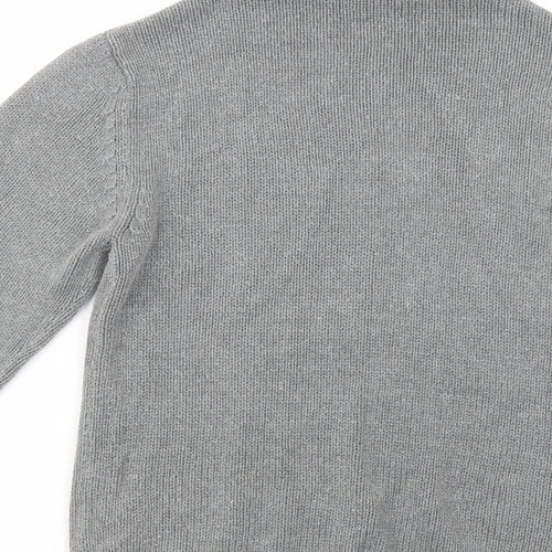 ESMARA Womens Grey Roll Neck  Cotton Pullover Jumper Size 14