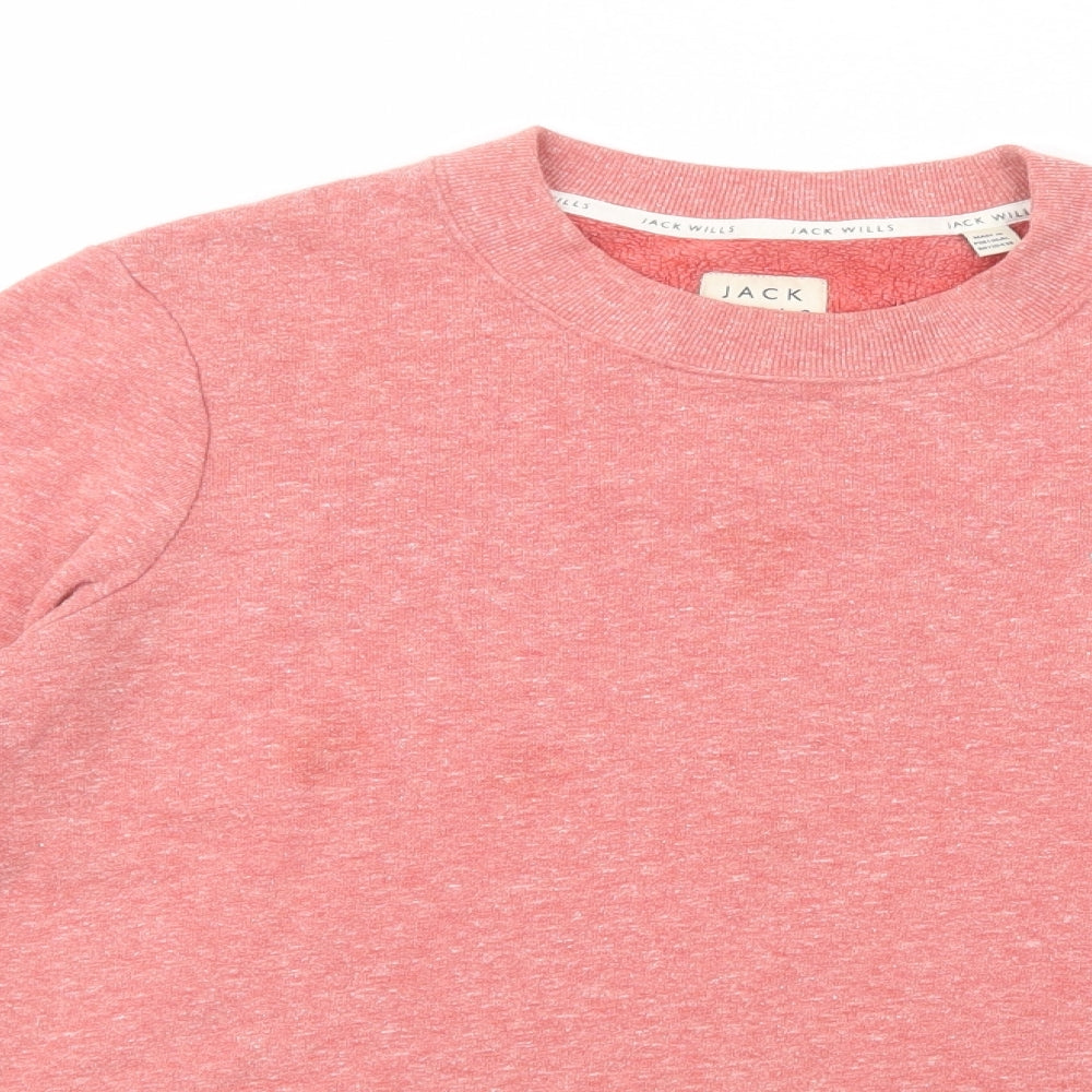 Jack Wills Womens Pink  Polyester Pullover Sweatshirt Size 12  Pullover