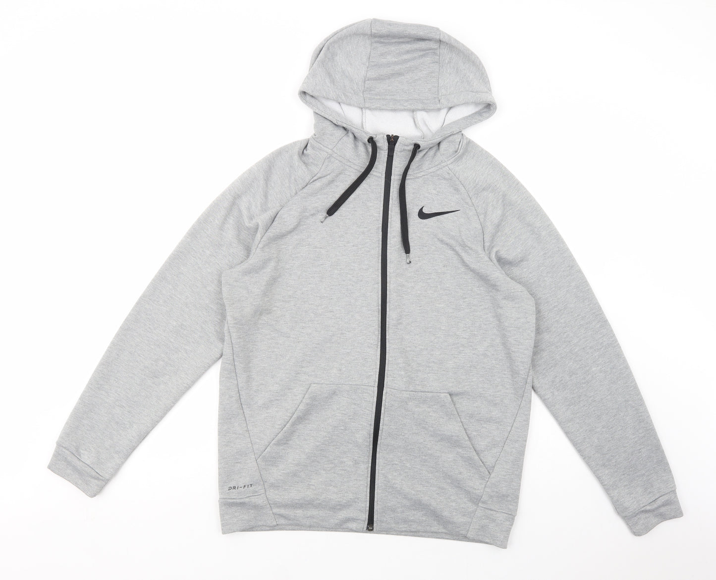 Nike Mens Grey  Polyester Full Zip Hoodie Size M
