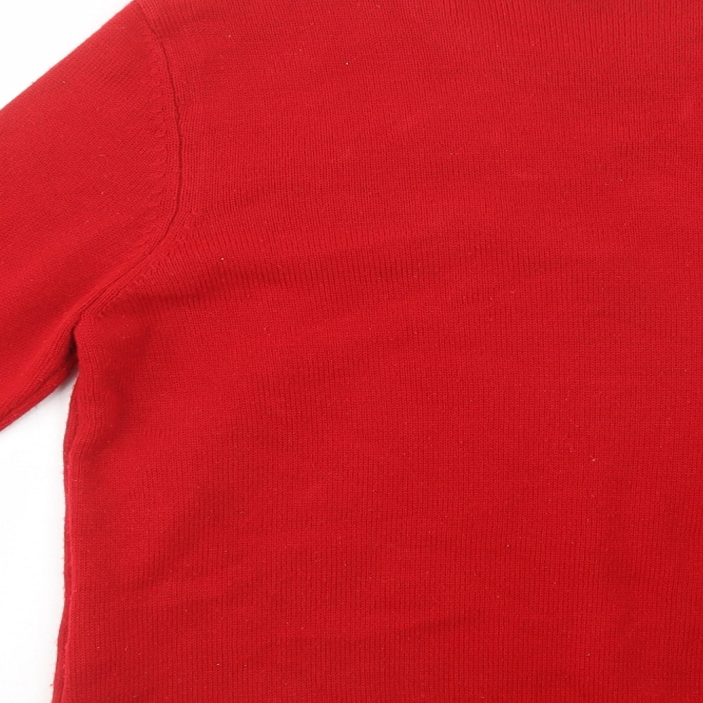 George Mens Red Crew Neck  Acrylic Pullover Jumper Size L   - Star Wars Christmas