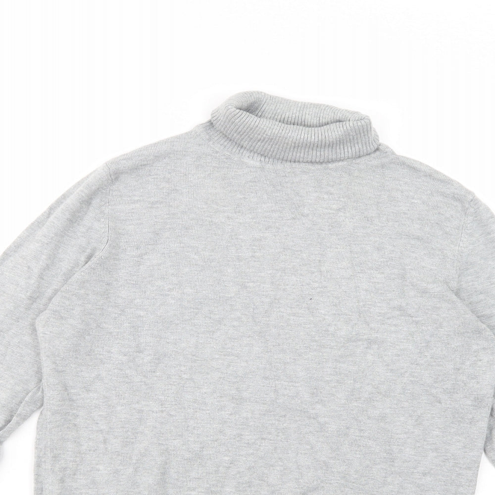 Papaya Womens Grey Roll Neck  Viscose Pullover Jumper Size 12