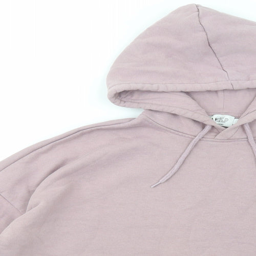 NA-KD Womens Pink  Cotton Pullover Hoodie Size S  Pullover