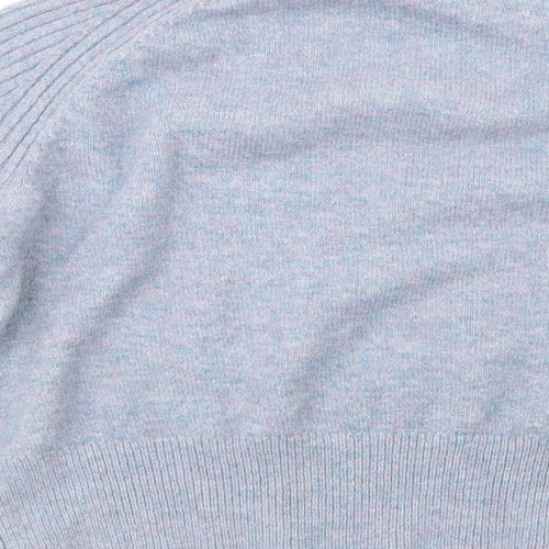 Marks and Spencer Womens Blue Mock Neck  Acrylic Pullover Jumper Size S