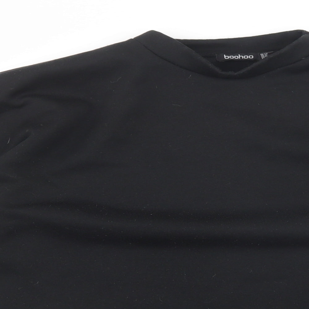 Boohoo Womens Black  Polyester Pullover Sweatshirt Size 12  Pullover